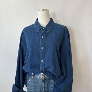 Ralph Lauren indigo Oxford 100% Cotton button-up shirt.